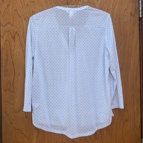 H&M Sheer Star Print Blouse White and Blue Medium - Picture 5 of 5